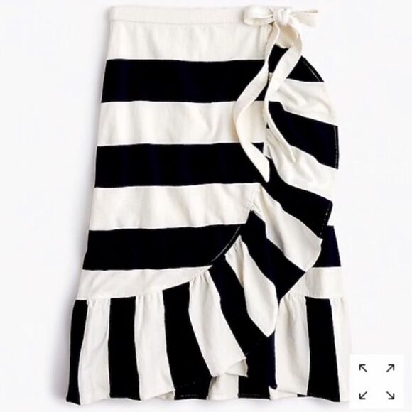 J. Crew rugby knit wrap skirt Navy/ Ivory. Size XS. - Picture 2 of 13